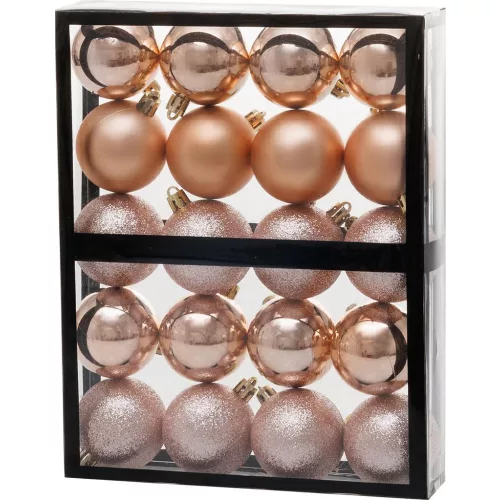 Gömbök MagicHome Karácsony, 20 db, rózsaarany, karácsonyfára, 5 cm