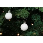 Gömbök MagicHome Karácsony, 24 db, készlet, fehér, karácsonyfára, 3 cm
