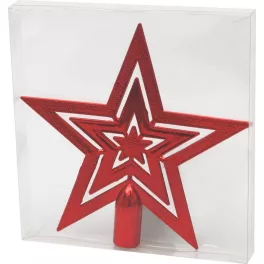   Dísz MagicHome, csillag, piros, 1 db, 20 cm, karácsonyfára, Karácsonyra