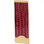 Gyertya MagicHome, karácsonyi, 25 cm, csomag 4 db, piros, spirális, csavart