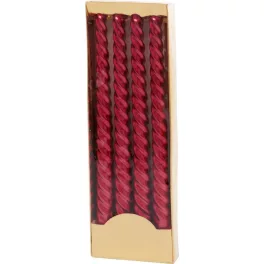   Gyertya MagicHome, karácsonyi, 25 cm, csomag 4 db, piros, spirális, csavart