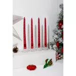 Gyertya MagicHome, karácsonyi, 25 cm, csomag 4 db, piros, spirális, csavart