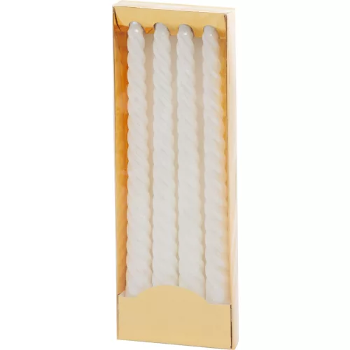 Gyertya MagicHome, karácsonyi, 25 cm, csomag 4 db, fehér, spirális, csavart