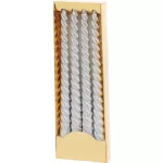 Gyertya MagicHome, karácsonyi, 25 cm, csomag 4 db, ezüst, spirális, csavart