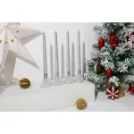 Gyertya MagicHome, karácsonyi, 25 cm, csomag 4 db, ezüst, spirális, csavart