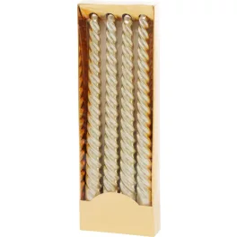   Gyertya MagicHome, karácsonyi, 25 cm, csomag 4 db, pezsgő, spirális, csavart