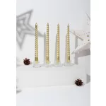 Gyertya MagicHome, karácsonyi, 25 cm, csomag 4 db, arany, spirális, csavart0500000079669