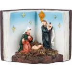 MagicHome karácsonyi dekoráció, Betlehem könyvben, melegfehér LED, 13,5 x 8 x 9,5 cm