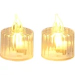 Gyertya MagicHome, karácsonyi, LED meleg fehér, villogó, 3,6x5 cm, Eladási egység 12 db
