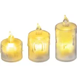 Gyertya MagicHome, karácsonyi, 3 db-os készlet, LED meleg fehér, egyszerű világítás, 3,7x5/6,5/8 cm