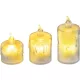 Gyertya MagicHome, karácsonyi, 3 db-os készlet, LED meleg fehér, egyszerű világítás, 3,7x5/6,5/8 cm
