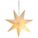 Dekoráció MagicHome Karácsony, csillag, papír, 10 LED meleg fehér, 2xAA, egyszerű világítás, 40 cm
