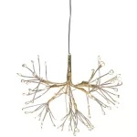 LED fényfüzér, MagicHome Vianoce, tűzijáték, 20 cm, melegfehér, arany, 72 LED, függesztett, elemes (3xAA), kültéri
