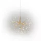 LED fényfüzér, MagicHome Vianoce, tűzijáték, 20 cm, melegfehér, arany, 72 LED, függesztett, elemes (3xAA), kültéri