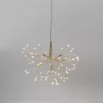 LED fényfüzér, MagicHome Vianoce, tűzijáték, 20 cm, melegfehér, arany, 72 LED, függesztett, elemes (3xAA), kültéri