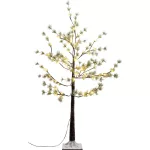 MagicHome karácsonyi dekoráció, fa, 48 melegfehér LED, havas, 120 cm