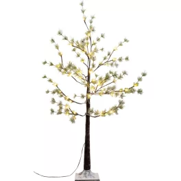   MagicHome karácsonyi dekoráció, fa, 48 melegfehér LED, havas, 120 cm
