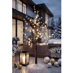MagicHome karácsonyi dekoráció, fa, 48 melegfehér LED, havas, 120 cm