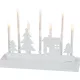 karácsonyi dekoráció, gyertyatartó, 8 db melegfehér LED, MDF, 2 db AA elemmel működő, 24 x 5, 5 x 18 cm, beltéri (8091778)