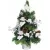 MagicHome műfenyő, díszített, ezüst, levelekkel, 40 cm