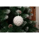 Dekoráció MagicHome Karácsony, gömb, fehér, csillámos, 10 cm