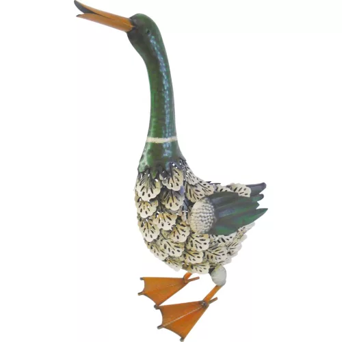 Kerti dekoráció, MagicHome Mecco, vadkacsa, barna/bézs, 35 × 16,5 × 47 cm, fém