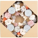 MagicHome karácsonyi adventi koszorú, rózsaszín, narancssárga, 30 cm