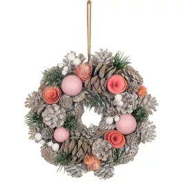 Koszorú MagicHome Vianoce, ezüst, 25 cm