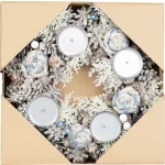 MagicHome karácsonyi adventi koszorú, kék, fehér, 30 cm