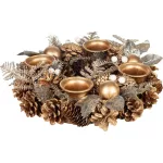 Koszorú MagicHome, karácsonyi, adventi, arany, 30 cm