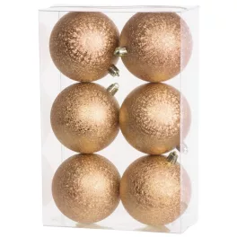   Gömbök MagicHome Karácsony, 6 db, pezsgő, karácsonyfára, 8 cm