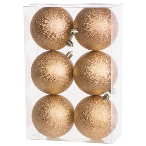 Gömbök MagicHome Karácsony, 6 db, pezsgő, karácsonyfára, 8 cm