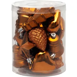   Díszek MagicHome karácsonyi, Szett, 20 db, réz-arany, vegyes, karácsonyfára