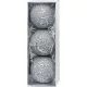 Gömbök MagicHome Karácsony, készlet, 3 db, ezüst, karácsonyfára, 10 cm