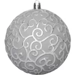 Gömbök MagicHome Karácsony, készlet, 3 db, ezüst, karácsonyfára, 10 cm