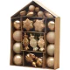 MagicHome karácsonyfadísz készlet, 32 darabos, bronz színű, mix, fényes, matt és csillámos felülettel