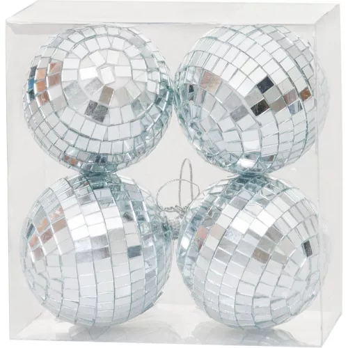 Gömbök MagicHome Karácsony, 4 db, karácsonyfára, diszkógömbök, 8 cm