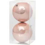 Gömbök MagicHome Karácsony, 2 db, rózsaszín, karácsonyfára, 12 cm