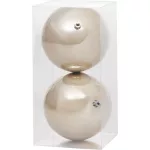 Gömbök MagicHome Karácsony, 2 db, bézs, karácsonyfára, 12 cm