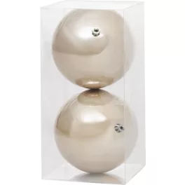   Gömbök MagicHome Karácsony, 2 db, bézs, karácsonyfára, 12 cm