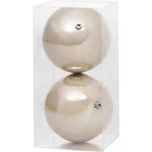 Gömbök MagicHome Karácsony, 2 db, bézs, karácsonyfára, 12 cm