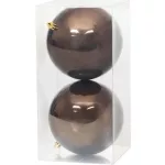 Gömbök MagicHome Karácsony, 2 db, barna, karácsonyfára, 12 cm