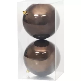  Gömbök MagicHome Karácsony, 2 db, barna, karácsonyfára, 12 cm