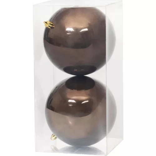 Gömbök MagicHome Karácsony, 2 db, barna, karácsonyfára, 12 cm