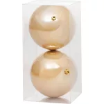Gömbök MagicHome Karácsony, 2 db, arany, karácsonyfára, 12 cm