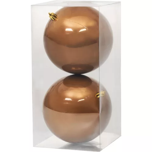 Gömbök MagicHome Karácsony, 2 db, bronz, karácsonyfára, 12 cm