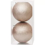 Gömbök MagicHome Karácsony, 2 db, pezsgő, karácsonyfára, 12 cm