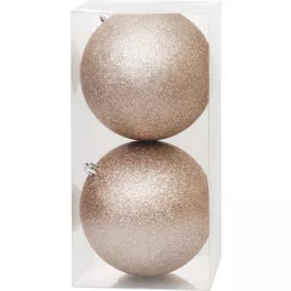   Gömbök MagicHome Karácsony, 2 db, pezsgő, karácsonyfára, 12 cm