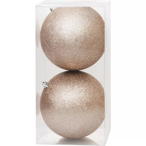 Gömbök MagicHome Karácsony, 2 db, pezsgő, karácsonyfára, 12 cm