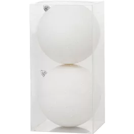   Gömbök MagicHome Karácsony, 2 db, fehér, karácsonyfára, 12 cm